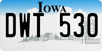 IA license plate DWT530