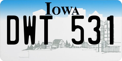 IA license plate DWT531
