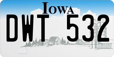 IA license plate DWT532