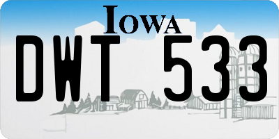 IA license plate DWT533