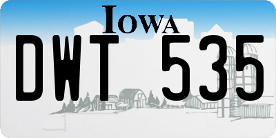 IA license plate DWT535