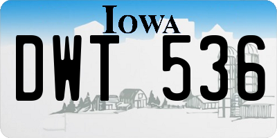 IA license plate DWT536