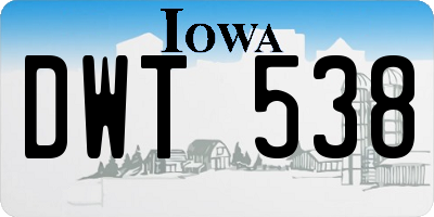 IA license plate DWT538
