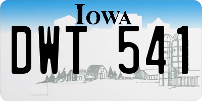 IA license plate DWT541