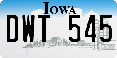 IA license plate DWT545