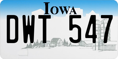 IA license plate DWT547