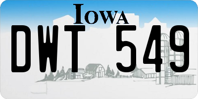 IA license plate DWT549