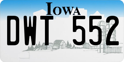 IA license plate DWT552