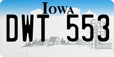 IA license plate DWT553