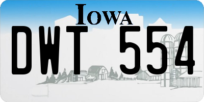 IA license plate DWT554