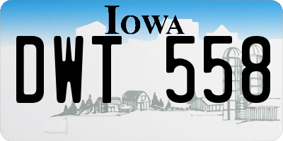 IA license plate DWT558