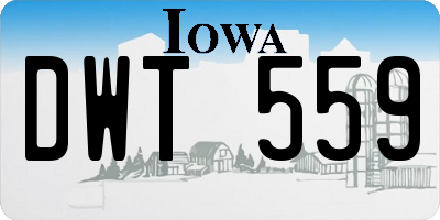 IA license plate DWT559