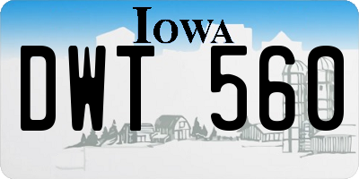 IA license plate DWT560