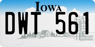 IA license plate DWT561