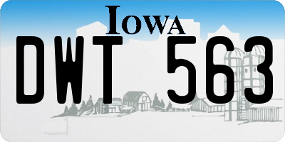 IA license plate DWT563