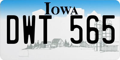 IA license plate DWT565