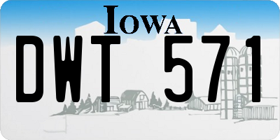 IA license plate DWT571