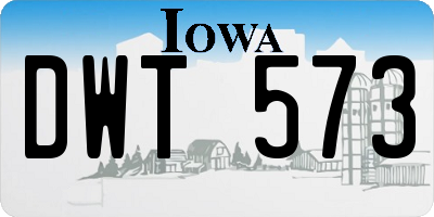 IA license plate DWT573