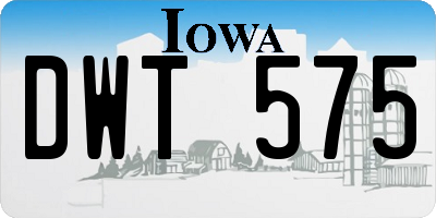 IA license plate DWT575