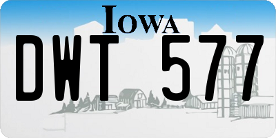 IA license plate DWT577