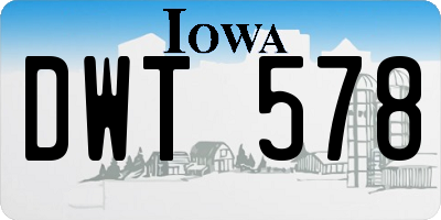 IA license plate DWT578
