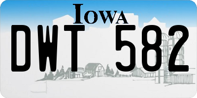 IA license plate DWT582