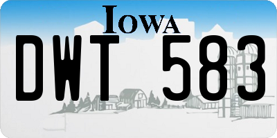 IA license plate DWT583