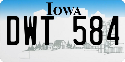 IA license plate DWT584