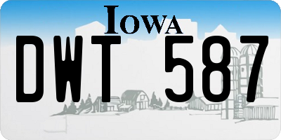 IA license plate DWT587