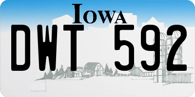 IA license plate DWT592