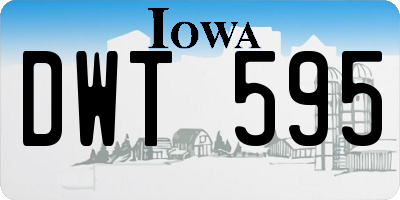 IA license plate DWT595