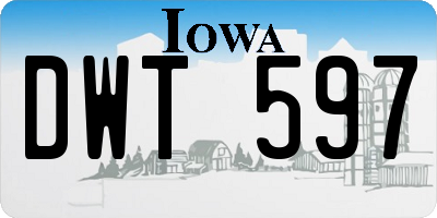 IA license plate DWT597