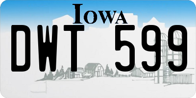 IA license plate DWT599