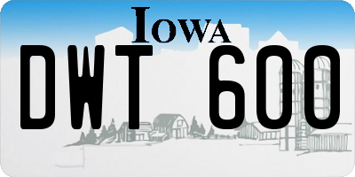 IA license plate DWT600