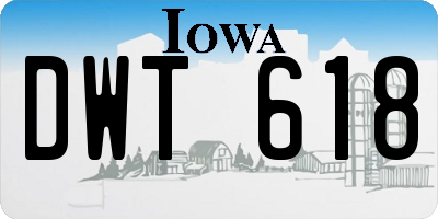 IA license plate DWT618