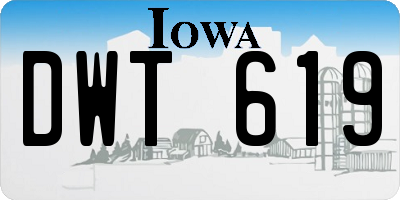 IA license plate DWT619