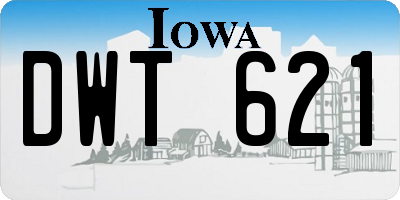 IA license plate DWT621