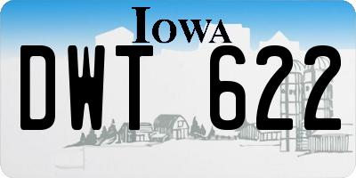 IA license plate DWT622