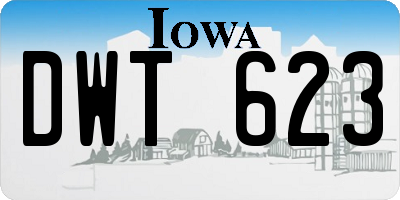 IA license plate DWT623