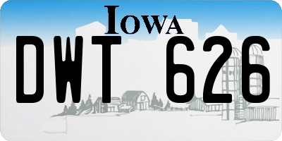 IA license plate DWT626