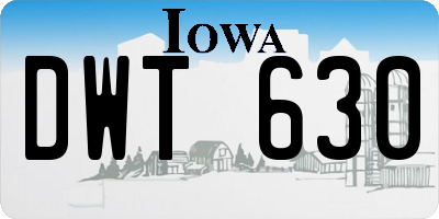 IA license plate DWT630