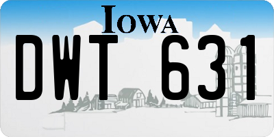 IA license plate DWT631