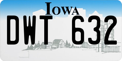 IA license plate DWT632