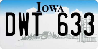 IA license plate DWT633