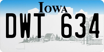 IA license plate DWT634