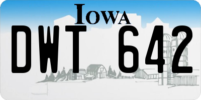 IA license plate DWT642