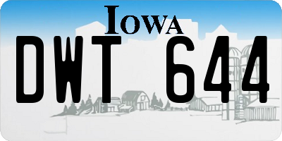 IA license plate DWT644