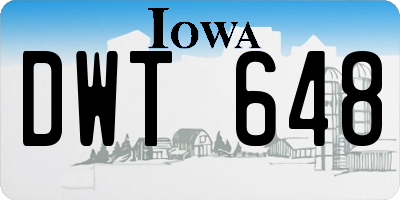 IA license plate DWT648