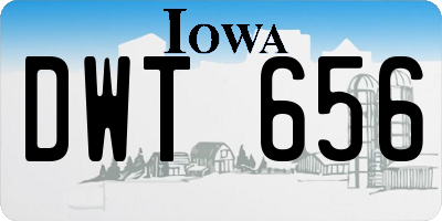 IA license plate DWT656