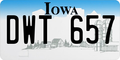 IA license plate DWT657